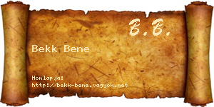 Bekk Bene névjegykártya